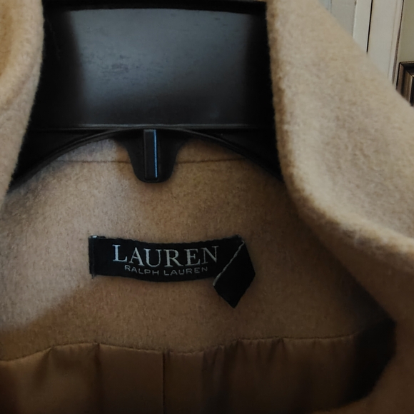 Beige Wool Coat with Black Accents - Picture 5 of 9